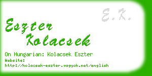 eszter kolacsek business card